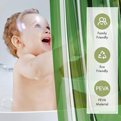 Shower Curtain Liner 72x72, Plastic Shower Liner PEVA Medium Weight Inside Shower Curtains for Bathroom with Rustproof Grommets, Dark Green