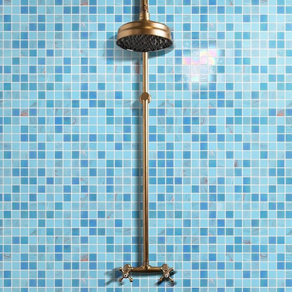 11.5 sq.ft Iridescent Blue Glass Mosaic Tile for Bathroom, Pool, Backsplash | Waterproof Wall & Floor Tile. Heat & frost resistant outdoors. Mesh-mounted easy install. Use any grout. Easy clean. 10pcs.