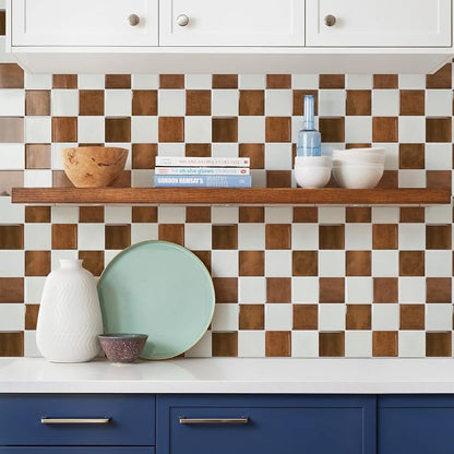 STICKGOO 10 Sheets Peel and Stick Backsplash - 9" x 9" 4D Adhesive Peel and Stick Tile Backsplash for Kitchen&Bathroom
