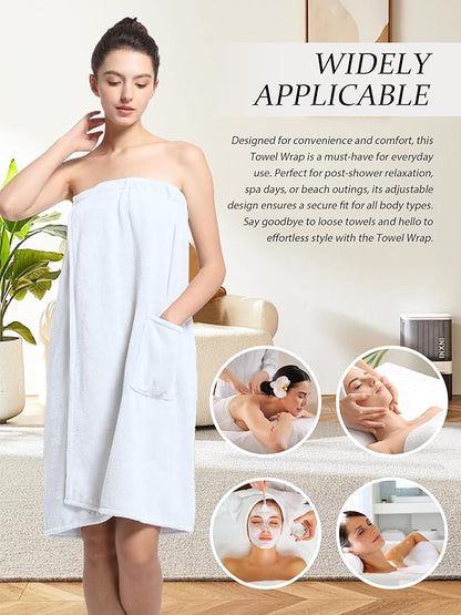 Women'S Soft Wrap Towel Full Length，Bath Robe After Shower Female Plush Long，Spa Bathrobes Lightweight With Pockets