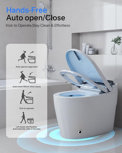 Smart Toilet with Bidet, Bidet Toilet, Modern Smart Toilets, Inteligente Japanese Toilet Seat,Toilet with Bidet Built in, Tankless Electric Toilet With Auto Open/Close Lid, Warm Water, Heated Seat