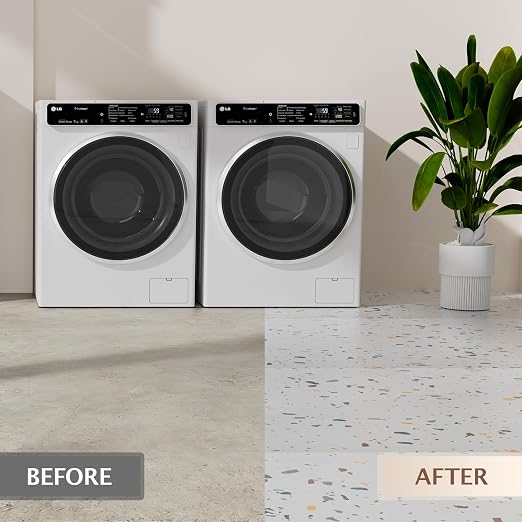 Peel and Stick Floor Tile, 20 PCS 12" x 12" Waterproof Marble Texture Luxury Vinyl Tiles, Easy DIY Self Adhesive Vinyl Flooring for Bathroom, Kitchen, Living Room, Modern Terrazzo