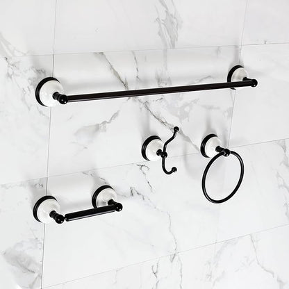 Kingston Brass BAK1111478MB Victorian 4-Piece 24-Inch Towel Bar Bathroom Accessory Set in Matte Black