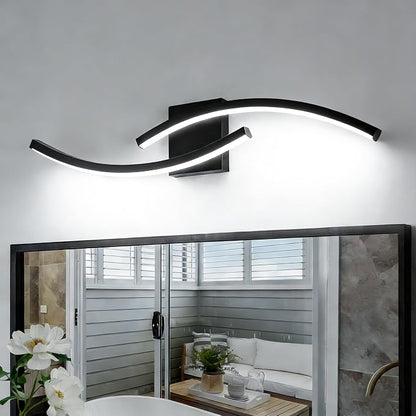 31.5 inch Modern Bathroom Vanity Light Black Lights Fixtures Dimmable 5CCT Led Bathroom Light Fixture Over Mirror Modern Wall lamp for Cabinet Hallway