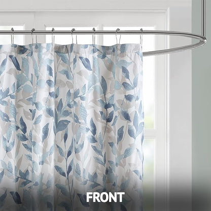 Madison Park Sofia Shower Curtain for Bathroom, 72 x 72, Blue | Ultra Soft, Microfiber, Adds Privacy, Machine Washable, OEKO-TEX Certified