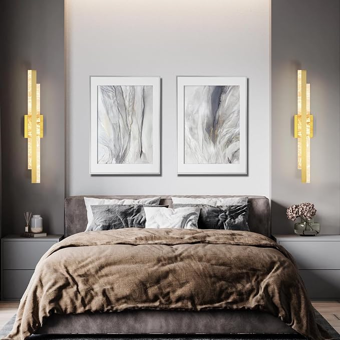Modern Bathroom Vanity Light: Brushed Gold 27 inch 28W Dimmable LED Bath Bar Light Fixtures Over Mirror - Wall Sconce Picture Lights for Paintings Cabinets Bedroom 3000k