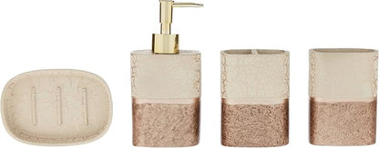 Sweet Home Collection Bathroom Accessories Unique Collections Modern Classic Contemporary Decorative Beautiful Designs Bath Shower Tub Décor, 4 Piece Set, Parker(Pack of 1)
