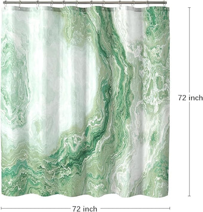 Sage Green Shower Curtain Marble Texture for Bathroom, Polyester Fabric Cloth Waterproof Bathroom Home Decor, 72x72 Inch