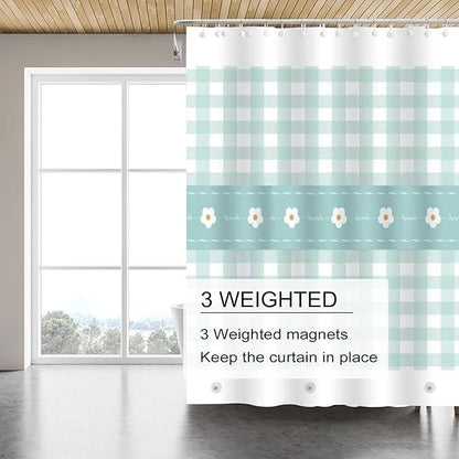 Shower Curtain Liner, 4G PEVA Shower Liner, Plastic Peva Waterproof Shower Curtains, 72x72 inch with Grommet Holes 3 Magnetic Weights