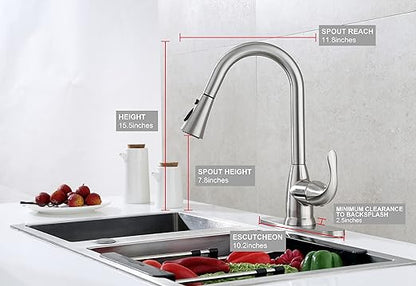 Frigidaire Alexis Single Handle Pull Down Kitchen Faucet, Brushed Nickel