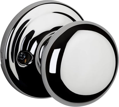 Kwikset Hancock Interior Passage Door Knob, Handle For Closet and Hallway Doors, Non-Locking Doorknob, Polished Chrome