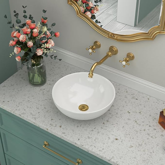 Vessle Sink Round - Beslend 13 Inch White Ceramic Bathroom Sink Egg Oval Shape Porcelain Above Counter Modern Art Sink