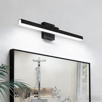 IZORRO Modern Bathroom Vanity Light 16 inch, Rotatable, 12W Dimmable Led Bathroom Light Fixture Over Mirror, Black Vanity Light Bar (Cool White 6000K)