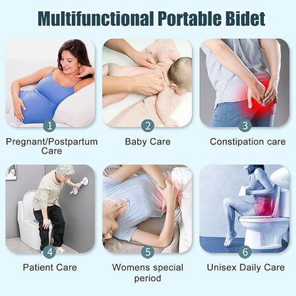 Electric Portable Bidet for Travel,Large Handheld Bidet Sprayer with 2.5L Peri Bottle,High Pressure Rechargeable,Portable Bidet for Women Men,Toilet Butt Washer,shatafa,Camping Outdoor