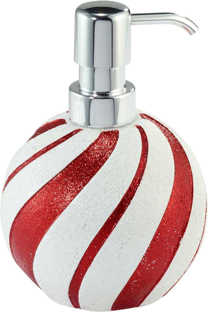 Avanti Linens - Lotion Pump/Soap Dispenser, Durable Hand-Painted Resin, Countertop Accessories, Holiday Home Decor (Glitter Ornament)
