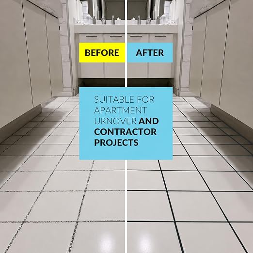 Premixed Tile Grout Repair Anthracite Charcoal Gray (17.6oz/500g) | Acrylic sanded formula, for bathroom shower kitchen tile, water-resistant, 24-hour cure, 58 sq ft, value 2-pack