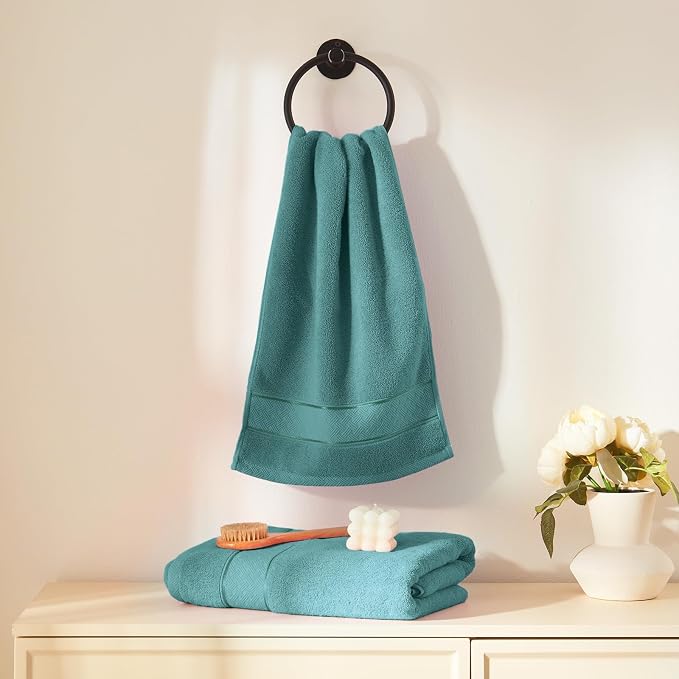 COZYART Bath Towel Set 6 PCS, Luxury 100% Turkish Cotton 650GSM Ultra Soft | Absorbent Quick Dry, OEKO‑Tex 100 Cert. Zero Twist Ring Spun Cotton, Plush Fluffy, Breathable Hotel Quality Bathroom Towels