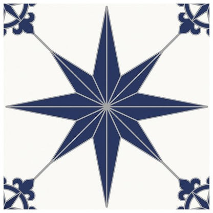 MORCART 20PCS 7.87" x 7.87" Peel and Stick Floor Tile, Blue Star | Self-Adhesive DIY Vinyl Flooring, Removable and Waterproof Tile Sticker for Bathroom, Kitchen, Wall, Bedroom, Stairs