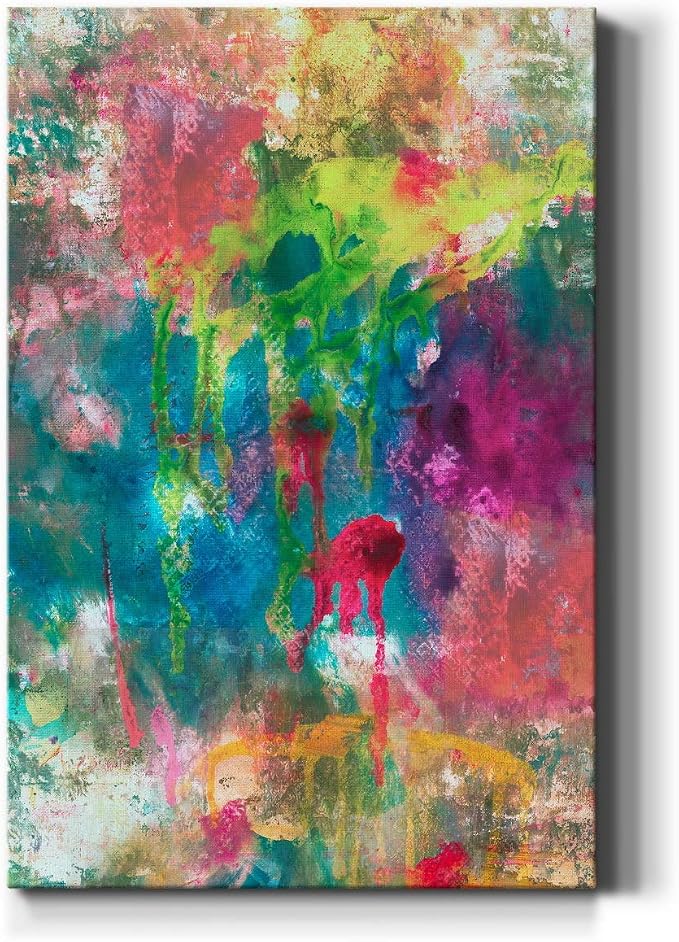 Renditions Gallery Canvas Abstract Wall Art Decorations Paintings & Prints Colorful Paint Splash Modern Canvas Wall Hanging Artwork for Bedroom Living Room Office Kitchen - 12"x18" LT02