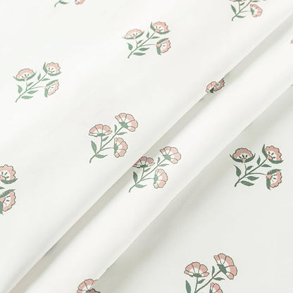 Pink Cute Floral Shower Curtain,Vintage Cottage Core Shabby Chic Fabric Pretty Boho Flower Pattern Girly Shower Curtains for Girls Bathroom,72x72,Light Pink and Green White