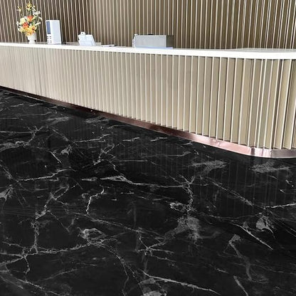 Art3d 30-Pack Peel and Stick Vinyl Floor Tiles, 12 x 12 in, Dark Marble | Anti-Slip, Waterproof, Stain-Resistant, Simple to Clean, Durable, Premium Vinyl, Ideal for Kitchen, Dining Room, Bedrooms