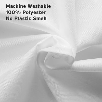 Titanker Long Stall Shower Curtain Liner Washable, 54x78 Inches, White Fabric Shower Liner with 2 Magnets, Waterproof RV Shower Curtain Liner Stall Size Soft Polyester Lightweight, White
