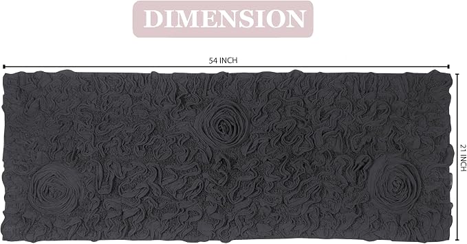 Home Weavers Bell Flower Collection 100% Cotton Tufted Bath Rugs, Extra Soft and Absorbent Bath Rugs, Non-Slip Bath Mats, Machine Washable, Bath Mats for Bathroom Floor and Tub, 21"x54" Runner, Gray