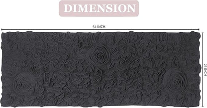 Home Weavers Bell Flower Collection 100% Cotton Tufted Bath Rugs, Extra Soft and Absorbent Bath Rugs, Non-Slip Bath Mats, Machine Washable, Bath Mats for Bathroom Floor and Tub, 21"x54" Runner, Gray