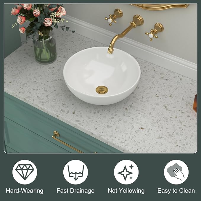 Vessle Sink Round - Beslend 13 Inch White Ceramic Bathroom Sink Egg Oval Shape Porcelain Above Counter Modern Art Sink