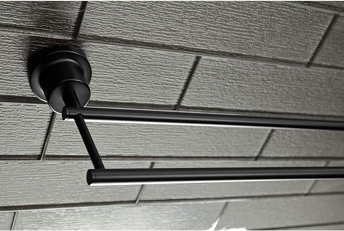 Kingston Brass BAH8213478MB Concord 5-Piece 24-Inch Dual Towel Bar Bathroom Accessory Set in Matte Black