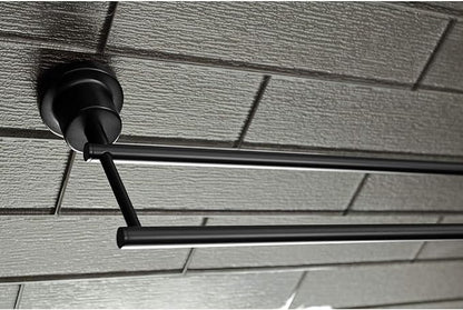Kingston Brass BAH8213478MB Concord 5-Piece 24-Inch Dual Towel Bar Bathroom Accessory Set in Matte Black