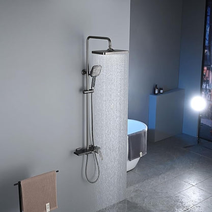 Exposed Shower System, Modern Piano Key Design, BSS0321 Shower Head Set, 30x20cm Shower Faucet Sets Complete, Handheld, Bathtub Faucet, 59A All Copper, Anti-Corrosion