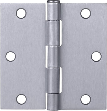 Design House 9-Pack Brushed Chrome Interior Door Hinges – 3.5-inch x 3.5-inch – Square Corner Radius Steel Door Hinge – Fits Standard Doors – Design House 185918