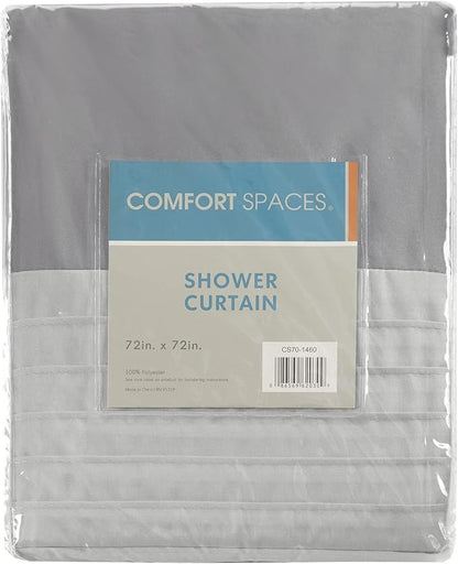 Comfort Spaces Windsor Bathroom Shower Pieced Ruffle Pattern Modern Elegant Microfiber Fabric Bath Curtains, 72x72, Gray | Microfiber, Adds Privacy, Machine Washable, OEKO-TEX Certified