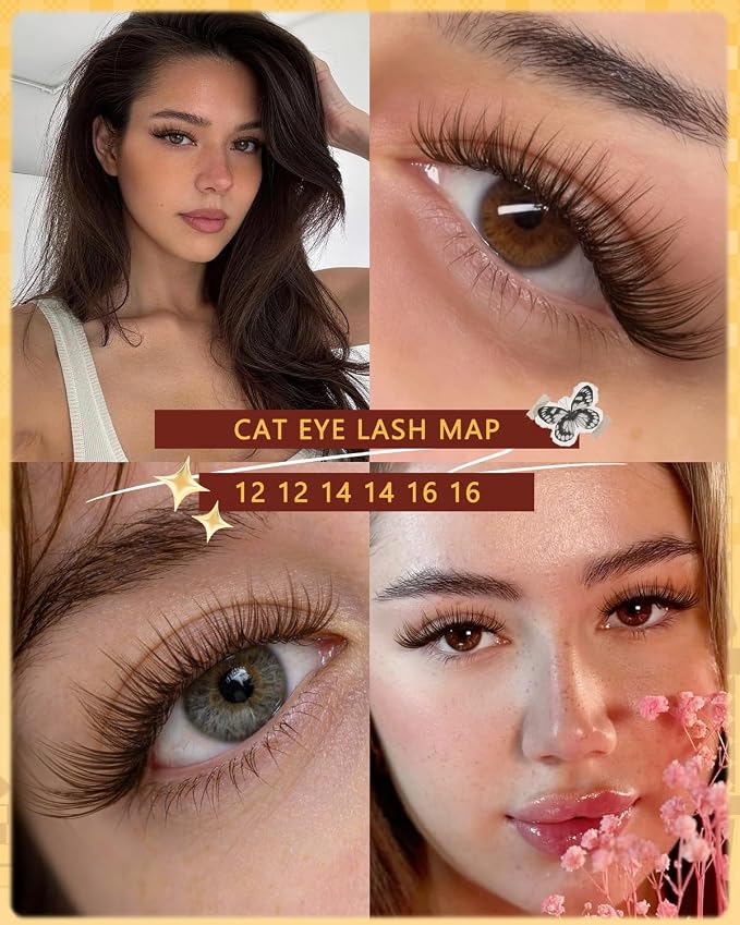 QUEWEL Lash Clusters Wispy Eyelash Clusters 300 Pcs Natural Cluster Eyelash | Extensions C Curl, Mixed Length 10-16mm DIY Individual Lashes Cluster at Home for Countless Stunning Looks (QU45-Brown)