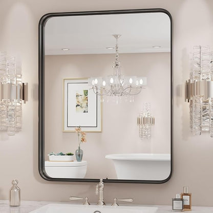24"x 36" Black Bathroom Mirror for Sink, Rectangle Vanity Mirror | for Wall, Over Sink, Farmhouse, Restroom, Anti-Rust, Modern Decorative, Horizontal or Vertical Hanging