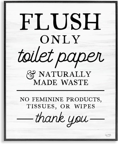 Bathroom Rules Typography Humor, 24 x 30 Inch Framed Giclée Print | Stupell Industries · Ready to hang once unboxed · Great gift for housewarming · Made in USA