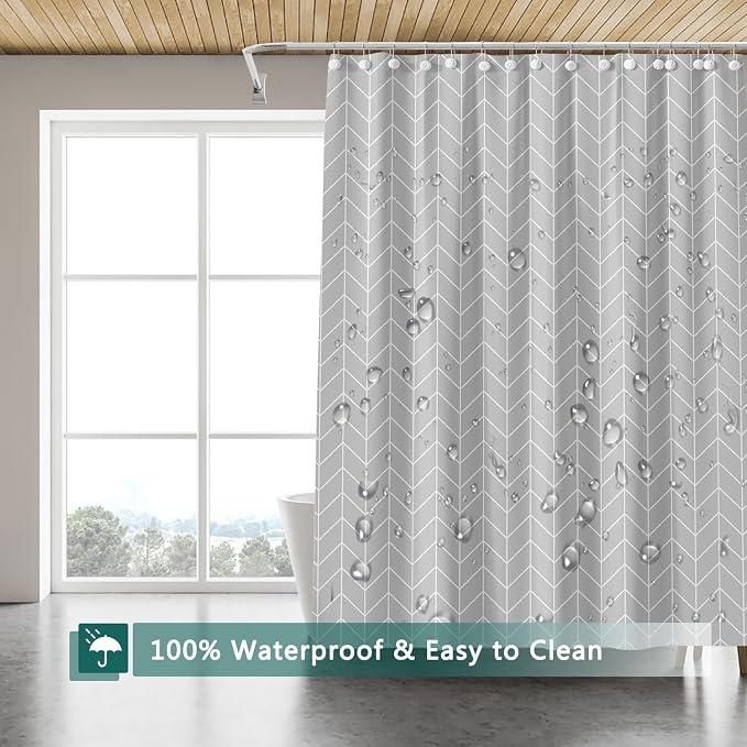 Shower Curtain Liner, 100% Waterproof PEVA Shower Curtains with 3 Duty Heavy Bottom Magnets and 12 Rust Proof Grommets, 72x72 Weighted Shower Liner for Shower Stall, Bathtubs