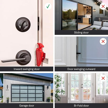 Master Lock Portable Door Lock for Travelers at Hotel, Apartment, Front Entry Security with Stopping Protection 2 pk