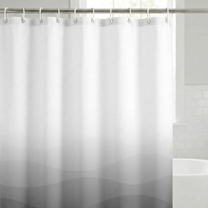 Americanflat 71x74 Wave Grey Ombre Shower Curtain - Water-Resistant Long Shower Curtain with Durable Grommets and 12 Hooks - 100% Polyester