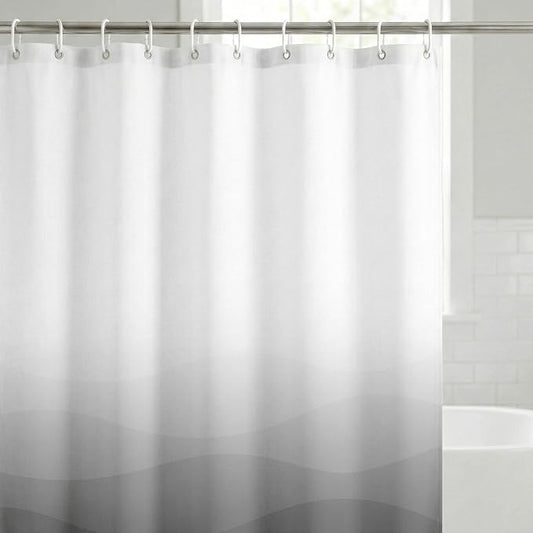 Americanflat 71x74 Wave Grey Ombre Shower Curtain - Water-Resistant Long Shower Curtain with Durable Grommets and 12 Hooks - 100% Polyester