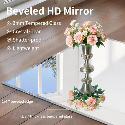 CILIBER Beveled Mirror, 50x36 Large Bathroom Mirrors for Over Sink, Lightweight Design Beveled Frameless Vanity Mirror Wall Mounted, Crystal-Clear 3mm Tempered Glass, Horizontally or Vertically