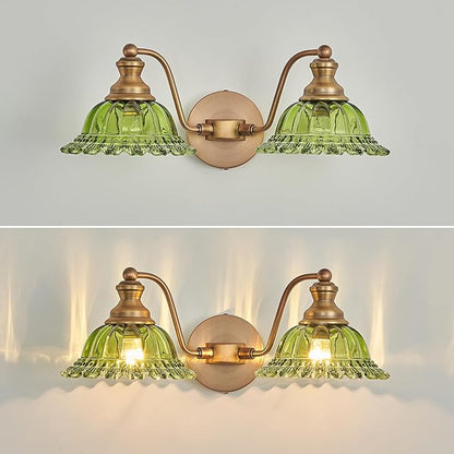Green 2 Light Vanity Light Bathroom Light Vintage Bathroom Light Fixtures