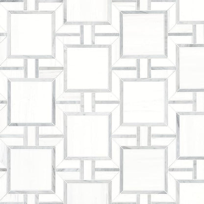 MSI Bianco Dolomite Alana 11 in. x 13 in. Polished Marble Mosaic Floor and Wall Tile for Bathroom, Kitchen Backsplash, Accent Wall Tile, and Shower Wall Tile