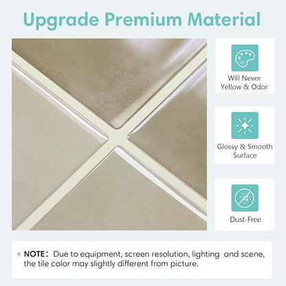 Commomy Thicker Peel and Stick Tiles 10 pcs of 12" x 12" | 3D Adhesive Square Peel and Stick Tiles Backsplash for Kitchen, Bathroom,Waterproof, Vinyl Wall Tile(Cover 10 Sq.ft)