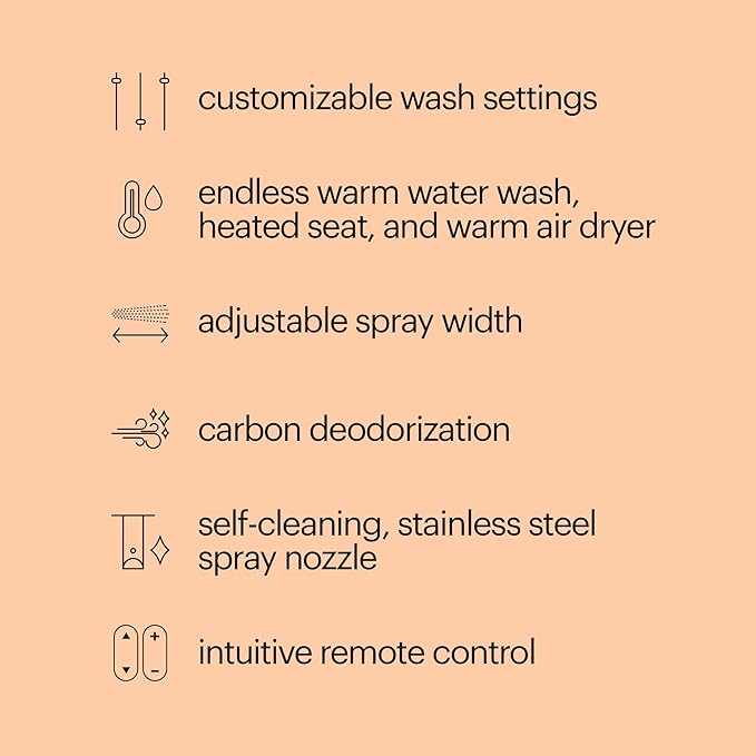 Brondell S1000-RW Swash Electric Bidet Toilet Seat with Oscillating Stainless Steel Nozzle, Round, S1000-Standard Profile