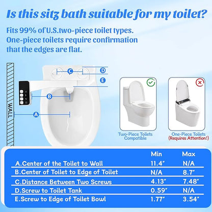 Bidet Attachment for Toilet,Non-Electric Bidet Attachments with Independent Adjustable Water Pressure,Retractable Self-Cleaning Nozzles for Feminine and Rear Washing-Black