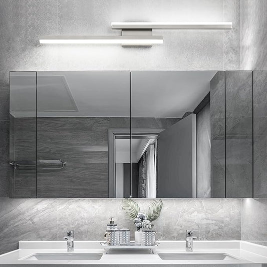 36in Vanity Lights,36W 2500LM Modern Brushed Nickel Vanity Light Bathroom Lighting Fixture Over Mirror, Dimmable LED Bathroom Light Fixture 5000K Cool White Vanity Light Bar -2 Light