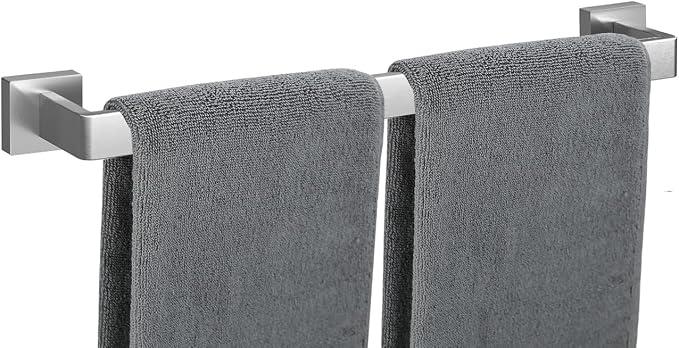 Towel Bar for Bathroom 20 Inch Brushed Nickel Towel Holder 12/16/20/24/28/32/36 Inch Stainless Steel SUS304 Rustproof Towel Rack Modern Square Towel Rod for Bathroom Wall (1, Brushed Nickel, 20 Inch)