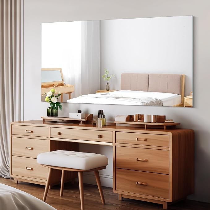 CILIBER Frameless Mirror, 30x55 Rectangle Bathroom Mirrors for Wall, Large Frameless Vanity Mirror Over Sink with Polished Edge, 3mm Tempered Glass, Hangs Horizontally or Vertically